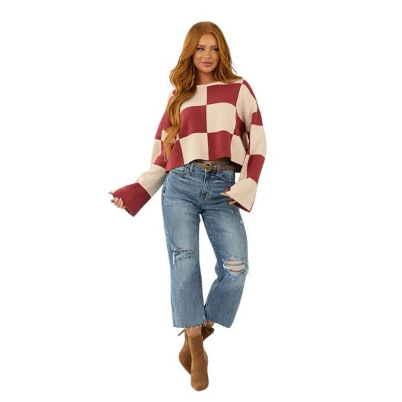 Judy Blue Medium Wash Distressed Wide Leg Crop Size 5/27 - Picture 1 of 8